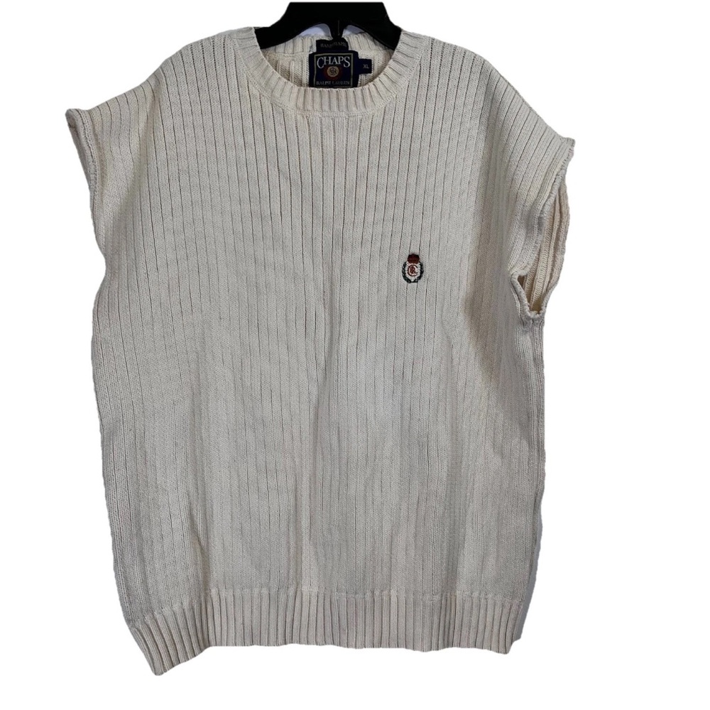 Vintage Chaps Ralph Lauren Mens Sweater Vest XL Handframe Ribbed *Read